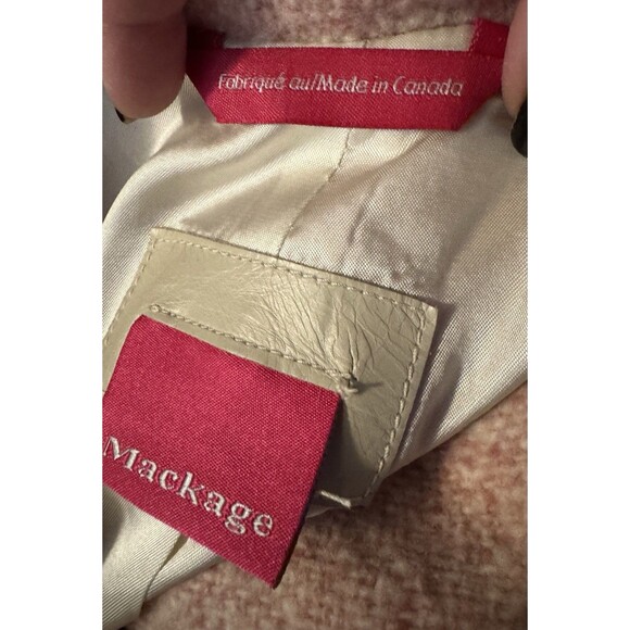 Mackage Wool Blend Leather Trim Trench Coat Pink Women's Size Medium - Picture 9 of 15